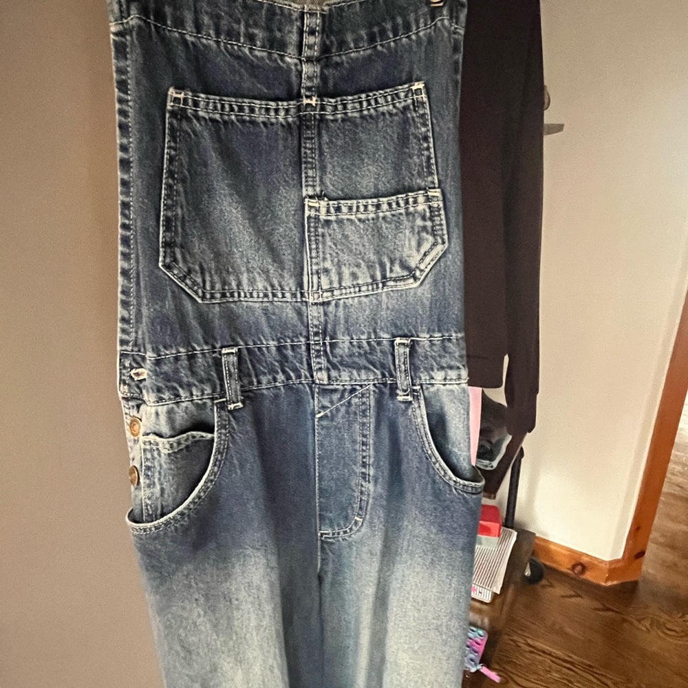 We The Free Blue Denim Overalls